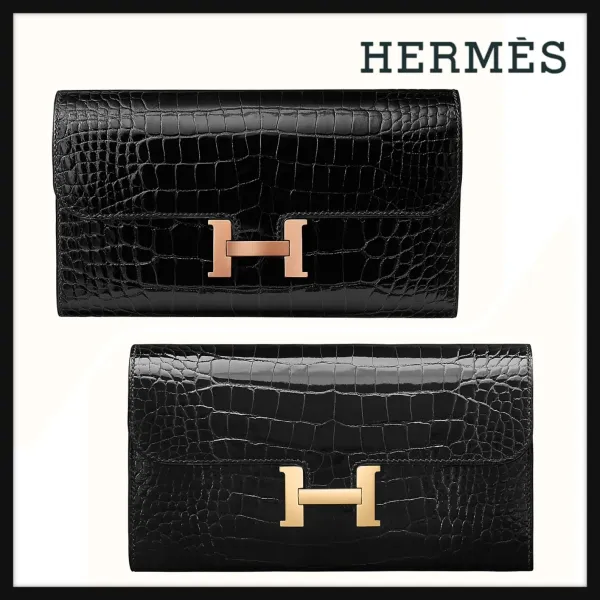 【2026】【HERMES】Constance long wallet アリゲーター ノワー