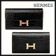 【2026】【HERMES】Constance long wallet アリゲーター ノワー