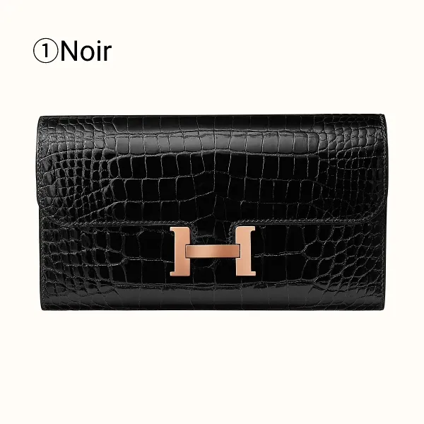 【2026】【HERMES】Constance long wallet アリゲーター ノワー