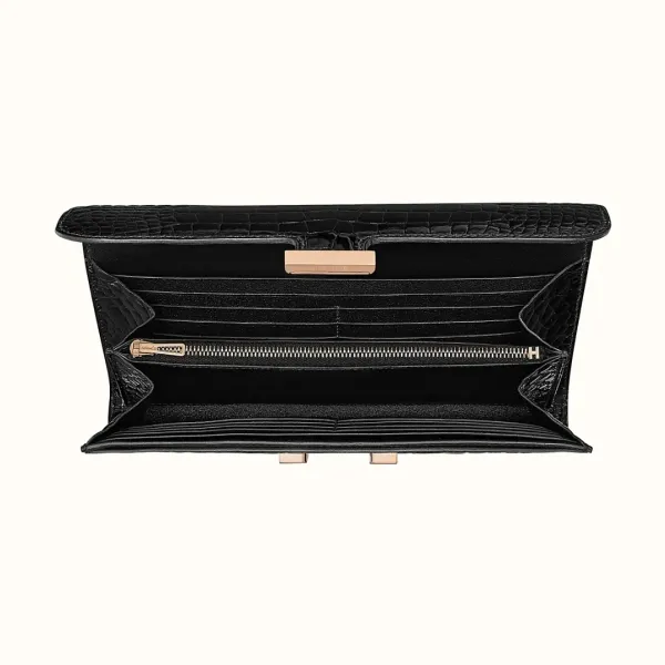 【2026】【HERMES】Constance long wallet アリゲーター ノワー