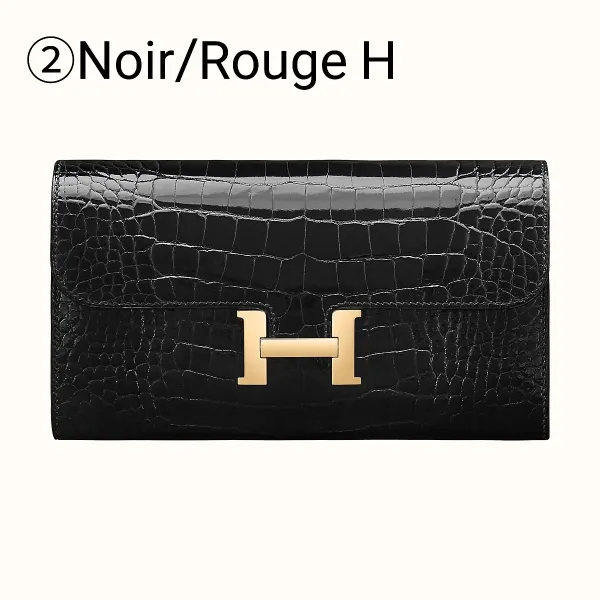 【2026】【HERMES】Constance long wallet アリゲーター ノワー