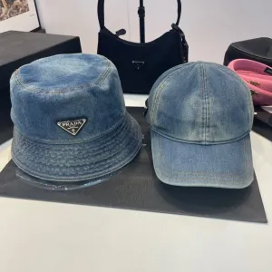 【2026】PRADA 春夏向けのタイダイデニムベースボールキャップとバケットハット