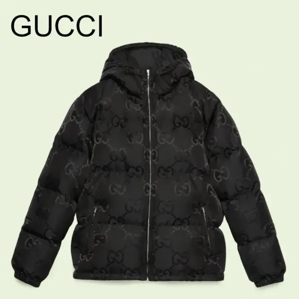 【2026】GUCCI グッチ  GG パターン フロントボタン ダウンジャケット ブラック 241016