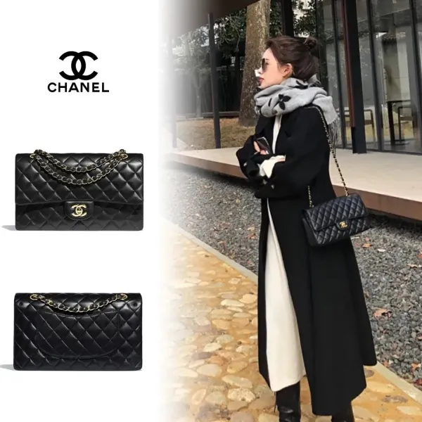 【2026】【CHANEL】シャネル マトラッセ25Wフラップチェーンショルダーバッグ A01112 キャビアスキン 24 cm × 16 cm × 7 cm