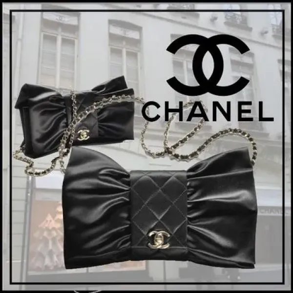 【2026】☆リボン☆ CHANEL サテンクラッチバッグ