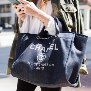 【2026】Chanel Deauville Large Tote チェーン付 デニム トートバッグ