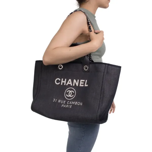 【2026】Chanel Deauville Large Tote チェーン付 デニム トートバッグ