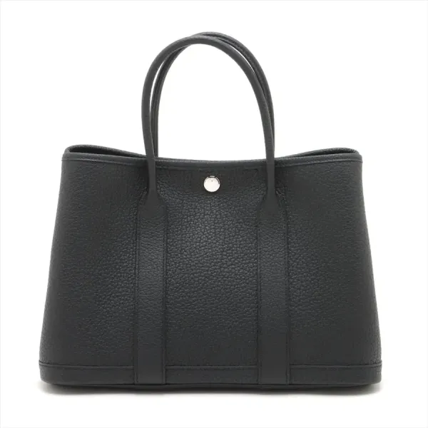【2026】【HERMES   公式旗艦店】ハンドバッグエルメス ガーデンパーティTPM カントリー ブラック シルバー金具 29.5*21.5*13.5cm