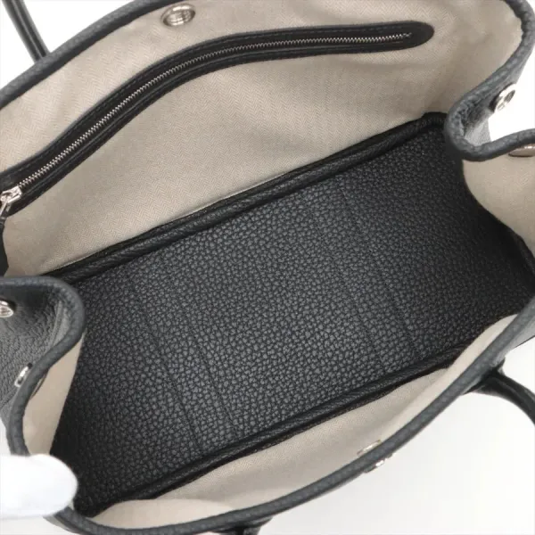 【2026】【HERMES   公式旗艦店】ハンドバッグエルメス ガーデンパーティTPM カントリー ブラック シルバー金具 29.5*21.5*13.5cm