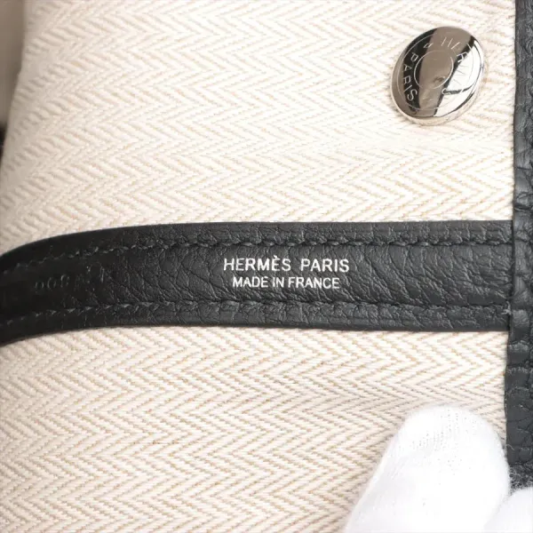 【2026】【HERMES   公式旗艦店】ハンドバッグエルメス ガーデンパーティTPM カントリー ブラック シルバー金具 29.5*21.5*13.5cm