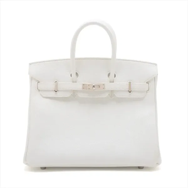 【2026】【HERMES   公式旗艦店】ハンドバッグエルメス バーキン25 ヴォーエプソン ホワイト シルバー金具 25*19*13.5