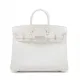 【2026】【HERMES   公式旗艦店】ハンドバッグエルメス バーキン25 ヴォーエプソン ホワイト シルバー金具 25*19*13.5