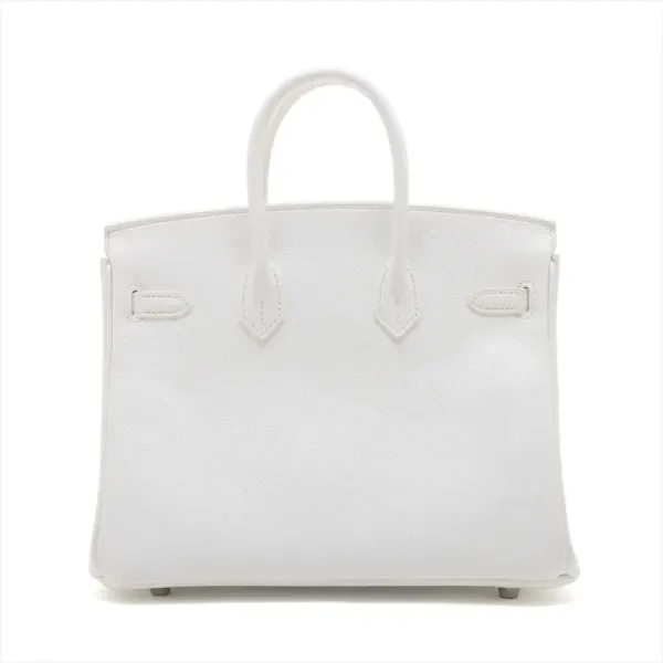 【2026】【HERMES   公式旗艦店】ハンドバッグエルメス バーキン25 ヴォーエプソン ホワイト シルバー金具 25*19*13.5