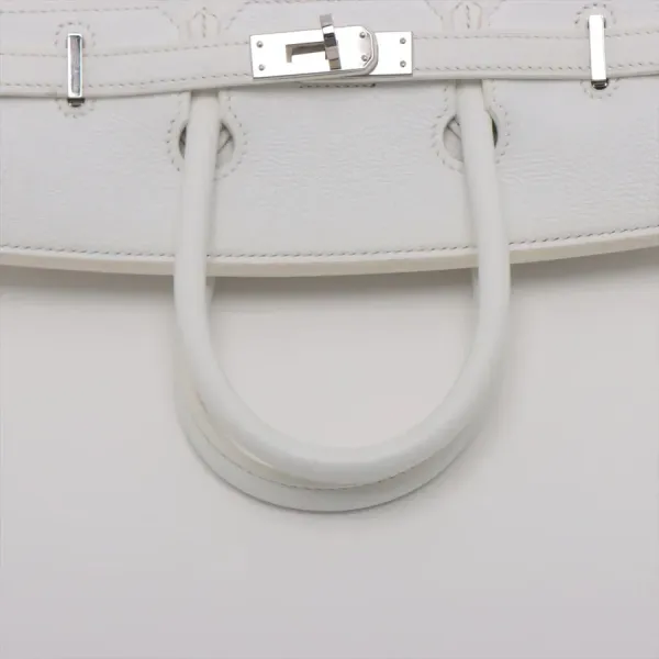【2026】【HERMES   公式旗艦店】ハンドバッグエルメス バーキン25 ヴォーエプソン ホワイト シルバー金具 25*19*13.5