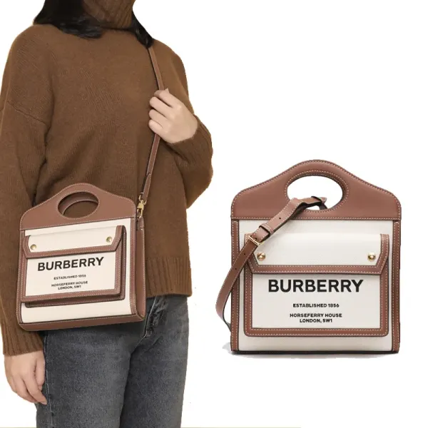 【2026】☆Burberry ミニ ツートン ポケットバッグ