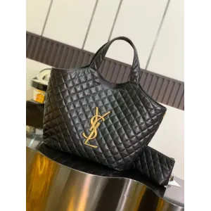 【2026】YSL Saint Laurent icare maxiショッピングバッグ-ブラック