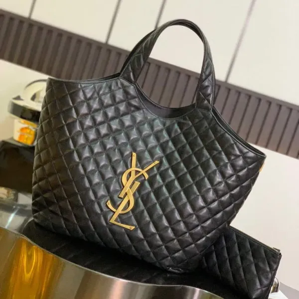 【2026】YSL Saint Laurent icare maxiショッピングバッグ-ブラック