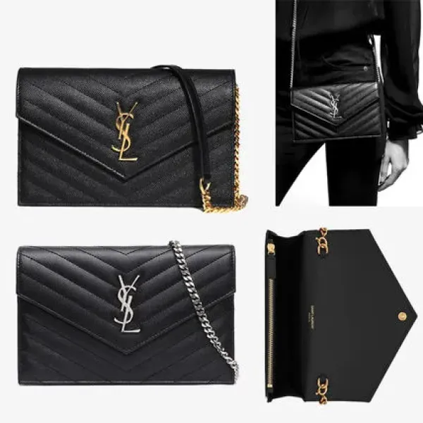 【2026】YSL Saint Laurent なし☆YSL モノグラム エンベロープ チェーンウォレット