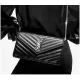 【2026】SAINT LAURENT YSL サンローランレディースミニレターロゴグレインテクスチャーエンボスレザーチェーンウォレット