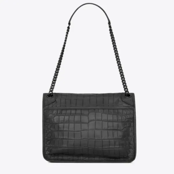 【2026】SAINT LAURENT YSL NIKIミディアムソフトクロコダイルエンボスレザーハンドバッグ