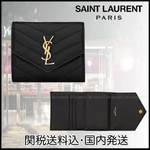 【2026】YSL 【SAINT LAURENT】モノグラム スモール エンベロープウォレット（グレイン ド プードル／エンボスレザー）