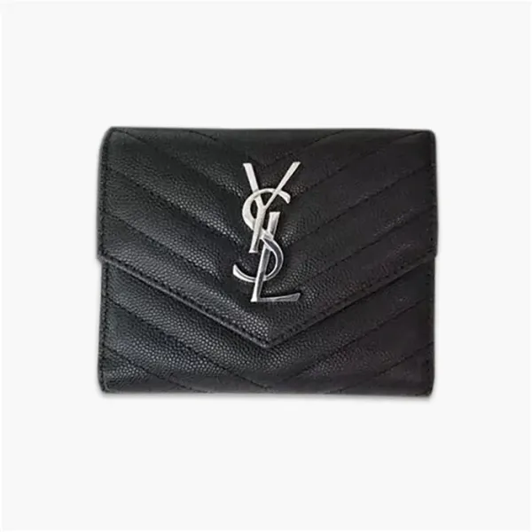 【2026】YSL 【SAINT LAURENT】モノグラム マルチフォールドウォレット（グレインドプードル／エンボスレザー）10 X 9 X 3 CM
