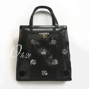 【2026】PRADA スモール ポルカドット メッシュ トートバッグ