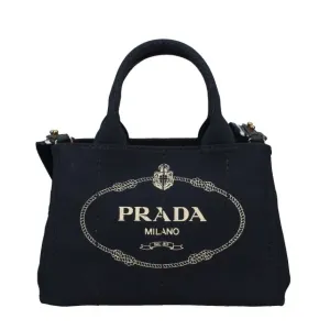 【2026】PRADA コットンキャンバス 2WAYトートバッグ 28*20*14cm