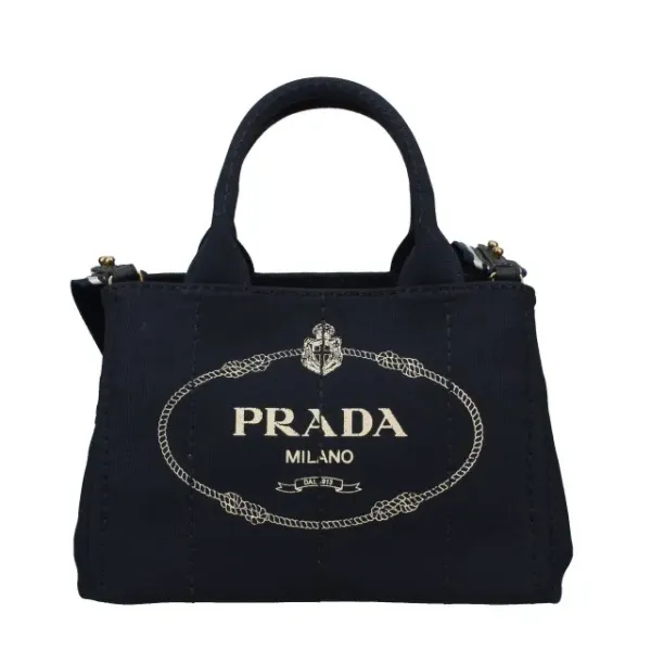 【2026】PRADA コットンキャンバス 2WAYトートバッグ 28*20*14cm