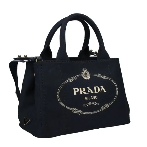 【2026】PRADA コットンキャンバス 2WAYトートバッグ 28*20*14cm