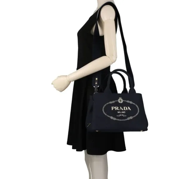 【2026】PRADA コットンキャンバス 2WAYトートバッグ 28*20*14cm