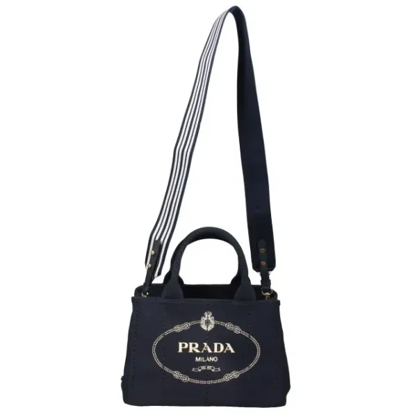 【2026】PRADA コットンキャンバス 2WAYトートバッグ 28*20*14cm
