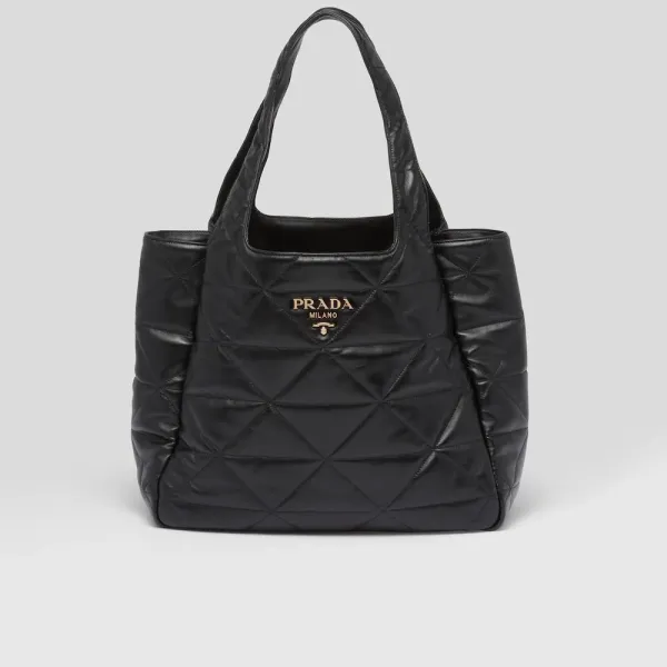 【2026】★PRADA直営店★トップステッチ ラージ レザー トートバッグ
