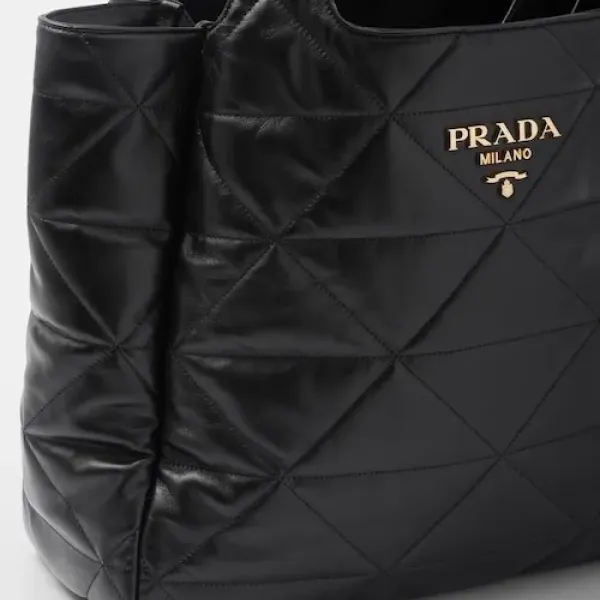 【2026】★PRADA直営店★トップステッチ ラージ レザー トートバッグ