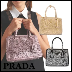 【2026】★PRADA直営店★ガレリア クリスタル サテン ミニバッグ
