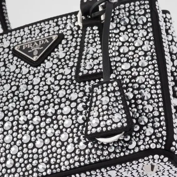 【2026】★PRADA直営店★ガレリア クリスタル サテン ミニバッグ