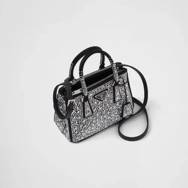 【2026】★PRADA直営店★ガレリア クリスタル サテン ミニバッグ