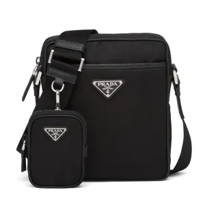 【2026】PRADA ☆ナイロンxサフィアーノレザー クロスボディバッグ 20*16*5cm