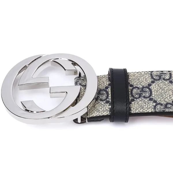 【2026】GUCCI ベルト メンズ GGスプリームキャンバス インターロッキングG バックル ベージュ×ブラウン