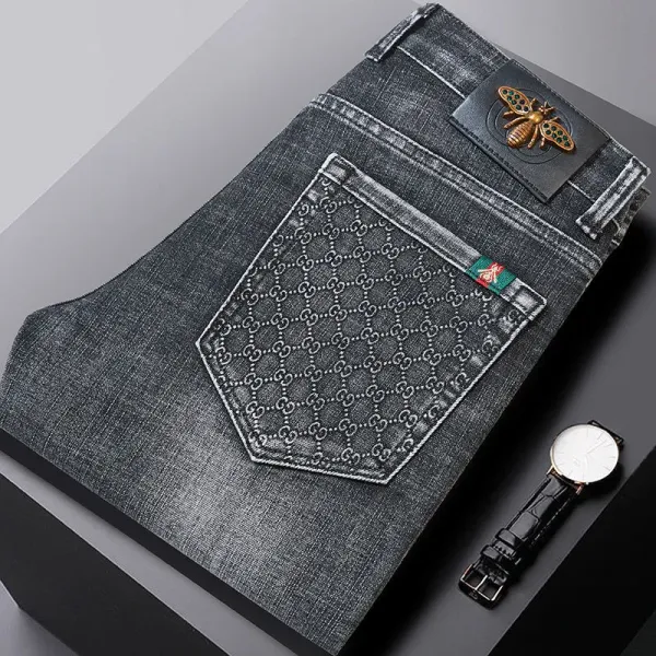 【2026】Gucci公式旗艦店 刺繍ロゴ 　新作ジーンズ