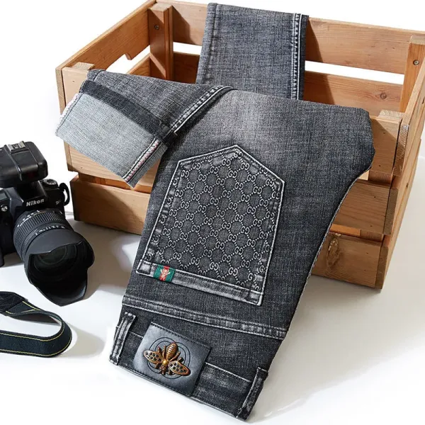 【2026】Gucci公式旗艦店 刺繍ロゴ 　新作ジーンズ