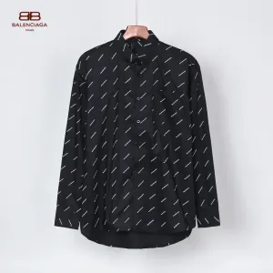 【2026】Balenciaga 春　長袖　シャツ　白　黒　ロゴ　アルファベットのプリント