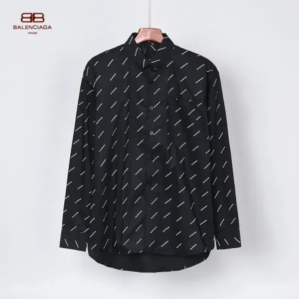 【2026】Balenciaga 春　長袖　シャツ　白　黒　ロゴ　アルファベットのプリント