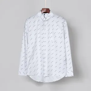 【2026】Balenciaga 春　長袖　シャツ　白　黒　ロゴ　アルファベットのプリント