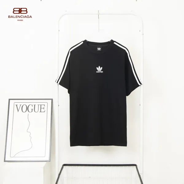 【2026】balenciaga BLCG＆addidas コラボアルファベット刺繡Tシャツ
