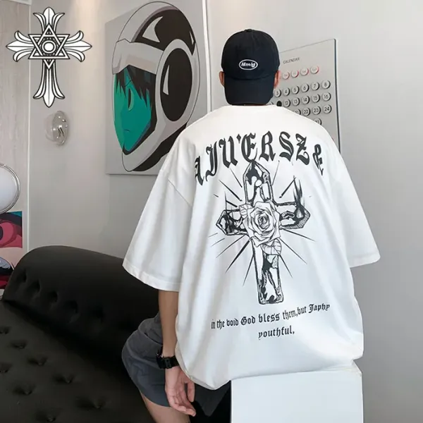 【2026】chrome hearts/クロムハーツサンスクリットカジュアル半袖 ゆったり男女カップルTシャツです