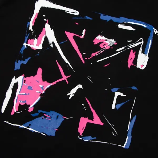 【2026】Off-White(オフホワイト)  半袖シャツ　Tシャツ 落書き矢じり　油絵 100％純綿生地　　快適　通気性が良い　シンプルの風格　かっこいい　白　黒　男女兼用
