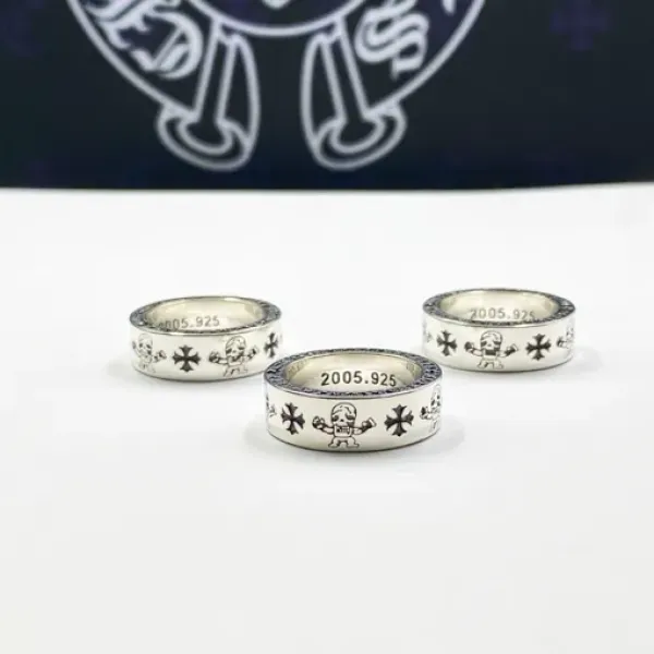 【2026】【Chrome Hearts】  男性と女性のためのクロエハートファッションパーソナリティリング