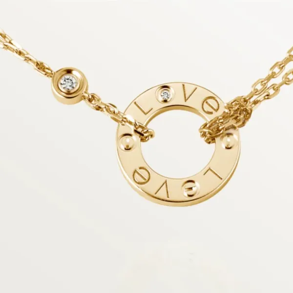 【2026】【Cartier】 LOVE ネックレス 18Kゴールド ダイヤモンド2個