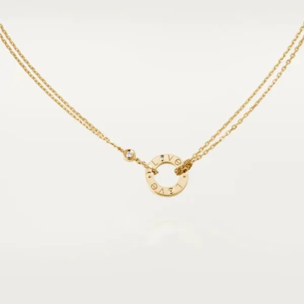 【2026】【Cartier】 LOVE ネックレス 18Kゴールド ダイヤモンド2個